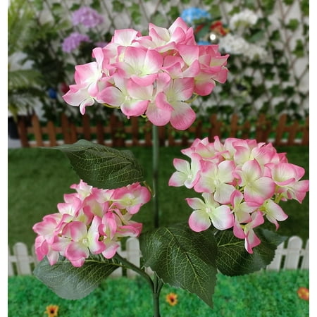 Giunmcul Home Decoration Solar-Powered Hydrangea Garden Lights Colour-Changing LED Outdoor Decor