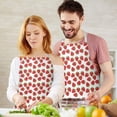 thumbnail image 3 of Red Strawberry Plants White Pattern Apron-Garden Aprons for Women with Pockets-Cotton Linen Waterproof Kitchen Cooking Gardening Aprons Adjustable for Kitchen,Cooking,BBQ and Salon 33x27 Inch, 3 of 7