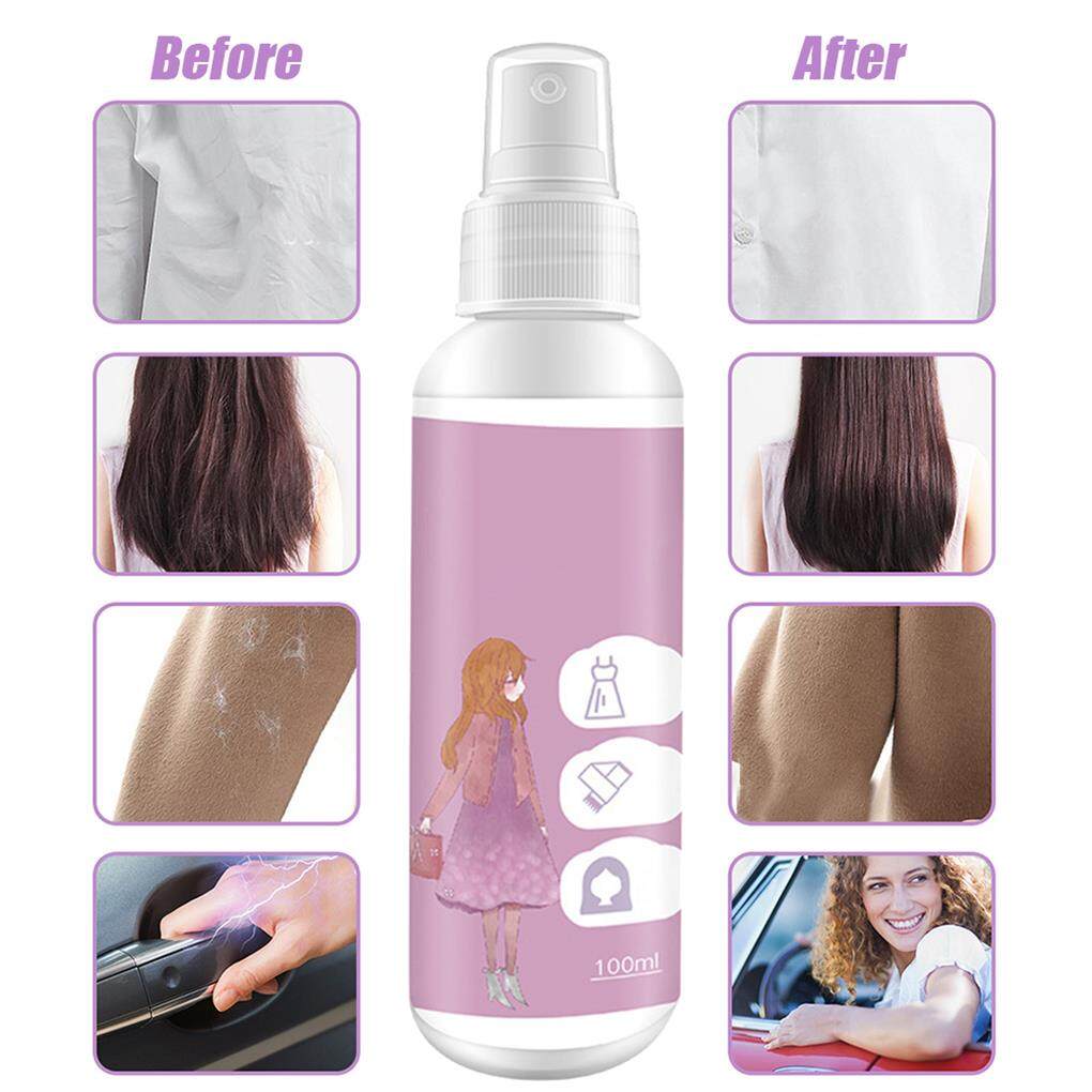 Spray Anti-statique 80 Ml - élimine L'électricité Statique Sur Textiles, Tapis, Vêtements - Effet Longue Durée, Inodore - 10