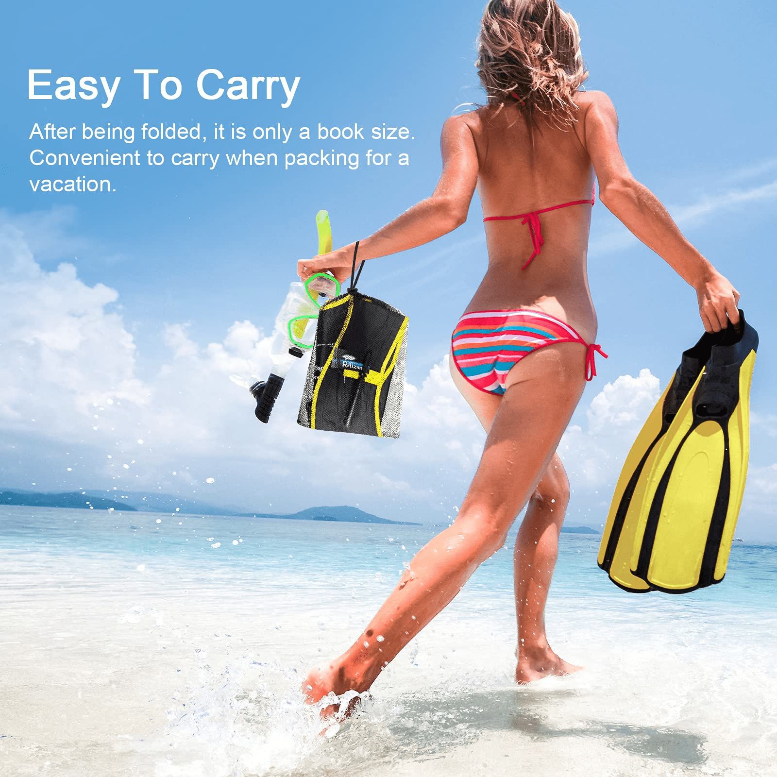 Rrtizan Adults Inflatable Swim Vest, Portable Snorkel Vest for Men/Women, Buoyancy Aid Jackets, Black, S/M