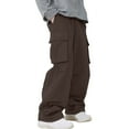 thumbnail image 4 of Handshe Men's Work Cargo Pants with Elastic Waist and Drawstring Pockets for Outdoor Casual Utility Wear,Plus Size, 4 of 6