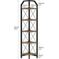 thumbnail image 4 of 59.4" Corner Shelf, 5-Tier Industrial Corner Bookshelf, Corner Storage Stand, Plant Stand Display Shelf, Bookcase for Bedroom, Living Room, Home Office, Rustic Brown and Black, 4 of 17
