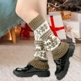 thumbnail image 5 of Hwkond Christmas Socks for Women Thickened Christmas Socks With Snowflake Deer Patterns Winter Warm Ankle Cuffs Cozy Knitted Leg Warmers Stacking Socks And Woolen Sock Covers For Fall Winter, 5 of 6