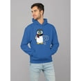 thumbnail image 2 of Penguin Varsity P - Cozy Mascot Emoji Graphic Men's Hoodie, 2 of 4