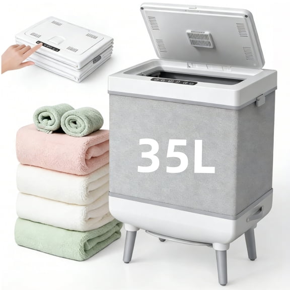 FREE VILLAGE Foldable Towel Warmer,35L Large Cap. with PTC Heating, Aromatherapy & Heat/Delay Timer, Fits Up to Three 45"X70" Oversized Towels, ETL Certified Towel Warmers, Towel Dryer for Home Spa