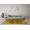 thumbnail image 3 of Ahgly Company Machine Washable Indoor Rectangle Medallion Yellow Traditional Area Rugs, 7' x 9', 3 of 4