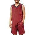 thumbnail image 3 of Jinhomg Boys Basketball Outfits 2 Piece Quick Dry Sleeveless Jersey & Shorts Set, Breathable Athletic Sportswear for Big Boys 5-14Y, 3 of 7