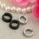 thumbnail image 5 of Pendientes Falsos Strade Fareast Limited Tipo Aro Sin Perforaciones 5 Piezas Plateado y Negro, 5 of 8