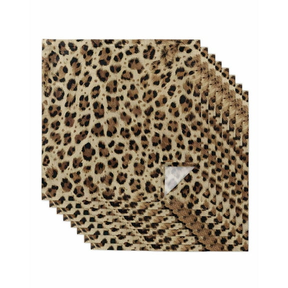 Hokiten Kitchen Dinner Napkins Set of 8 Leopard Prints Cloth Napkins Reusable Washable Table Napkins for Weddings Cocktail Parties Holiday Table Decor 20x20 Inch