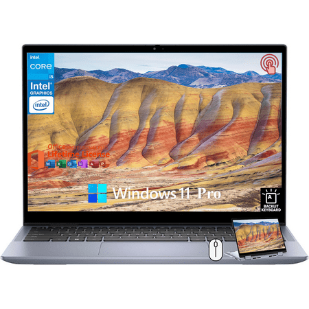 Dell Inspiron 14 2-in-1 Laptop, FHD+ 14 inch Touchscreen, Intel Core 5 120U (Beats i7-1355U) , 16GB DDR5 512GB SSD , FP Reader, Backlit KB, WiFi 6E, Win 11 Pro