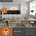 thumbnail image 3 of VAXCEL Brentwood 5-Light Gold Mid-Century Modern Drum Pendant White Fabric Shade, 3 of 12