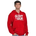 thumbnail image 5 of Glory to God Jesus Christ Faithful Zip Up Hoodie Men's Women's Brisco Brands S, 5 of 6
