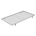 thumbnail image 6 of Metal Bunk Bed Twin Over Full Size with Twin Size Trundle, Two-Side Ladders, Heavy Duty Sturdy Frame with Sturdy Guard Rail for Teens & Adults, No Box Spring Needed(Silver, Twin over Full), 6 of 9