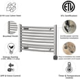 thumbnail image 3 of HEATGENE Smart Towel Warmer with Timer and Temperature Control, Smart Liquid Filled Towel Rails, Plug-in/Hardwired Wall-Mounted Towel Heater Rack Compatible Brushed, 3 of 9
