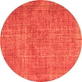 thumbnail image 1 of Ahgly Company Indoor Round Abstract Orange Contemporary Area Rugs, 4' Round, 1 of 1