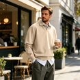 thumbnail image 7 of Men Fashion Long Sleeve Polo Shirts Solid Plain Collared Loose Casual Daily Outdoor Wear 3XL, 7 of 7