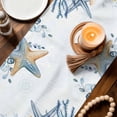thumbnail image 3 of Blue Turtle Coastal Table Runner 90 Inches, Summer Beach Coral Nautical Starfish Sea Eucalyptus Bed Runner Dresser Scarves Tabletop for Indoor Outdoor Parties/Ceremony/Banquet, 13" x 90", 3 of 9