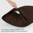thumbnail image 3 of 800 Thread Count Egyptian Cotton 2-Piece Pillowcase Set with Envelope Closure, Queen Size (20" x 30") Chocolate Solid, 3 of 4