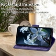 thumbnail image 4 of for Galaxy A15 5G Phone Case Wallet,Women Flip Cover with Credit Card Holders Butterfly Embossed PU Leather Kickstand Wrist Strap Purse Case for Samsung A15 5G (Purple), 4 of 14