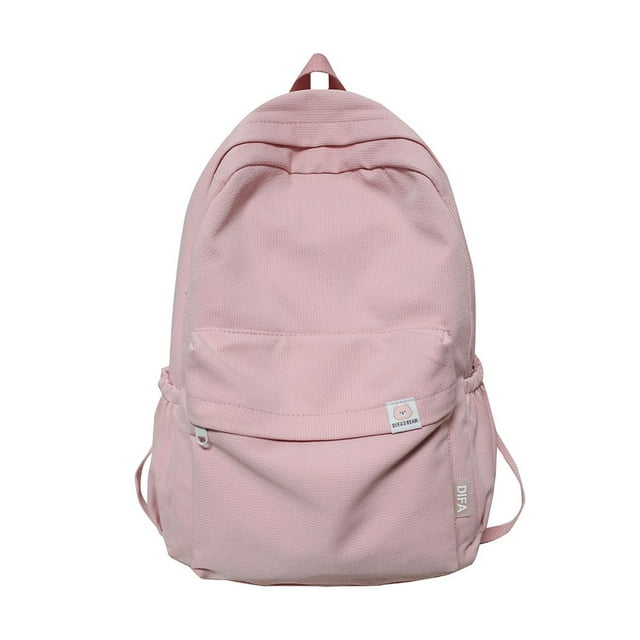 Simple Classic Backpack Teens Girls Student Large Capacity Bookbag (Black)