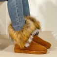 thumbnail image 5 of Women's Long Faux Fur Anti-Slip Plush Warm Boots, Comfortable Soft Warmth, Superfine Fiber Upper And Inner, Rubber Sole, Low Platform Heel, 5 of 5