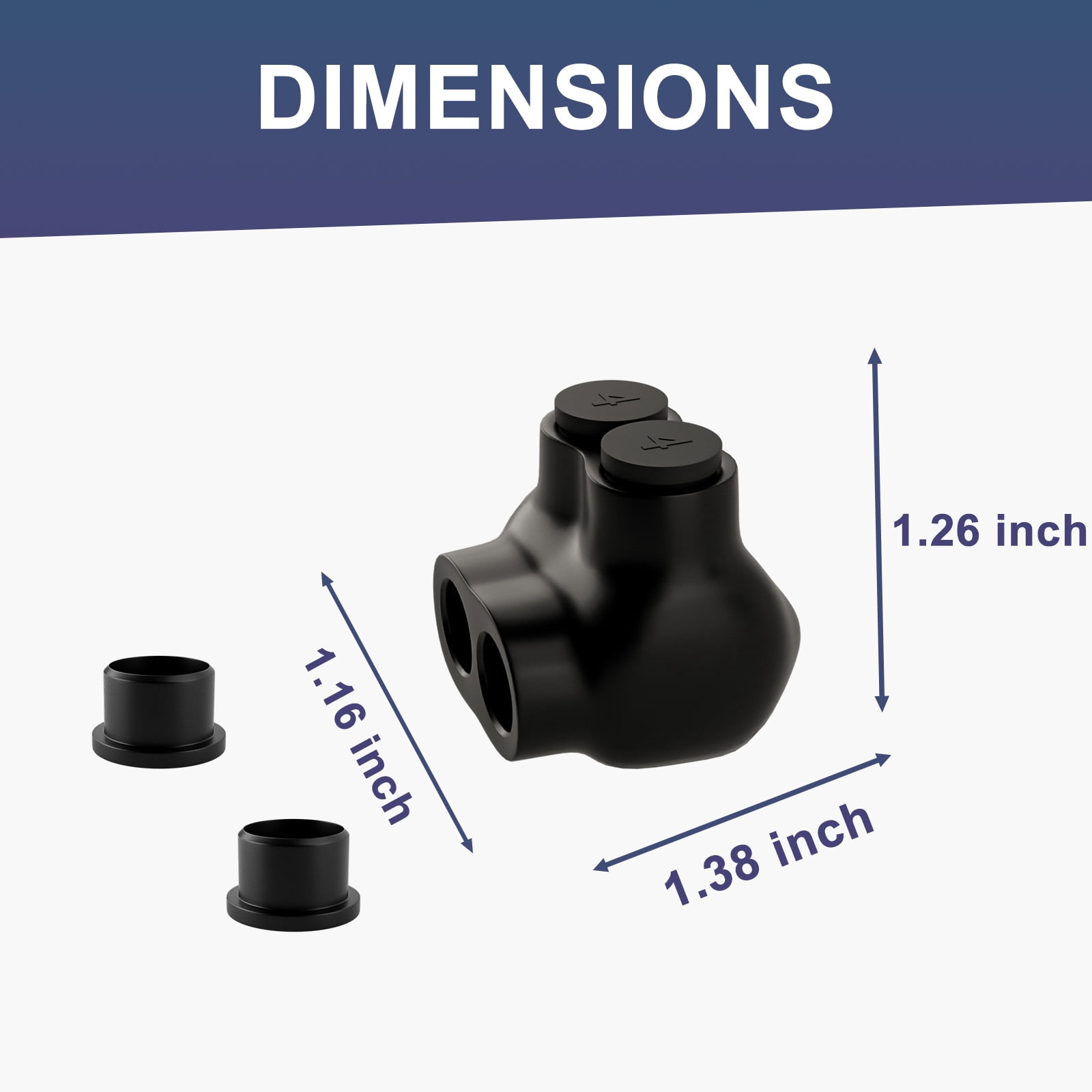 5 Pcs Insulated Multi Cable Connectors 2 Port Single Entry Splice Electrical Power Connector Black Interconnect Terminals Pre Filled Wire Connectors (4-14 AWG Wire Range)