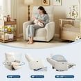 thumbnail image 2 of KOKEBREN Power Recliner Chair, Swivel Rocker Chair for Adults, Upholstered Fabric Glider Recliner Nursery Chair with USB Ports,Single Sofa Seat for Living Room, Beige, 2 of 7