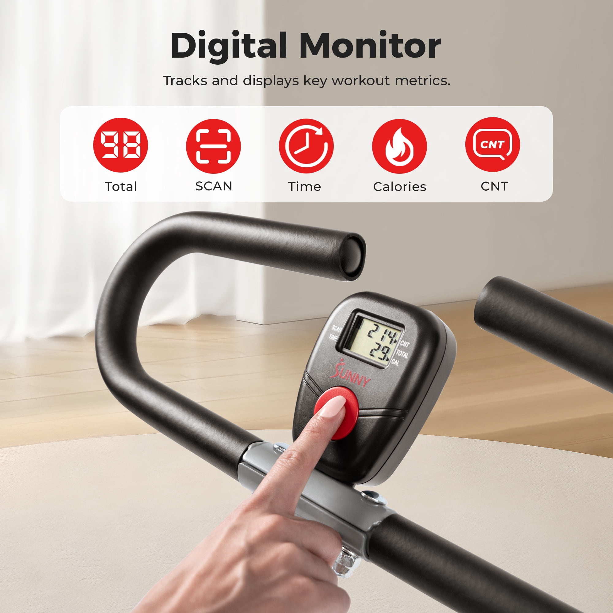 Sunny Health & Fitness Row-N-Ride Rowing Machine, Silver