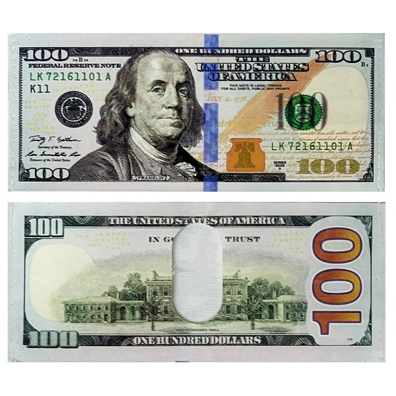 USA $100 One Hundred Dollar Photorealistic Print Bi-Fold Bifold Novelty Wallet