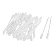 Unique Bargains 50 Pcs Clear White Plastic 4.5" Long Liquid Dropper Pasteur Pipette