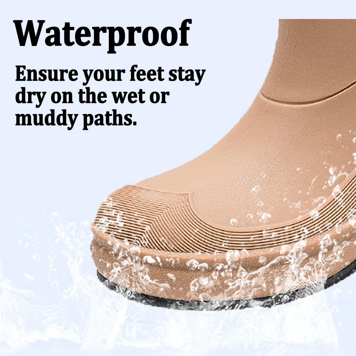 AUXDIQ Rain Shoes Women Men Mid-calf Boots Waterproof Rain Boots Outdoor Garden Shoes
