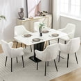 thumbnail image 2 of XINMICS White Dining Chairs Set of 6 Modern Upholstered Armchair, 2 of 6