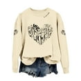 thumbnail image 5 of SOMOWI Chandail pour Femmes de la Saint-Valentin à Imprimé, Manches Longues, Col Rond, Chandail Décontracté, Vêtement, Beige, Graphique, Hauts d'Automne, TG, 5 of 5