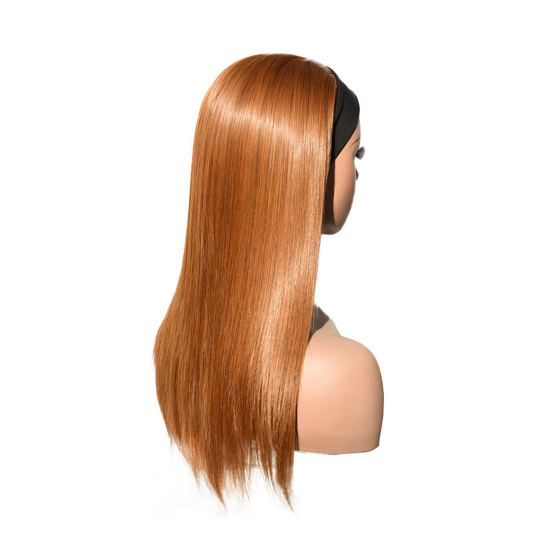22inch Copper Red Straight viviabella Long Headband Wigs for Black Women Natural Looking Synthetic Wig with Headband Heat Resistant