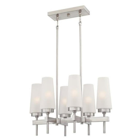 Westinghouse Lighting 6353100 6 Light Chandelier Brushed Nickel Finish with Frosted Glass