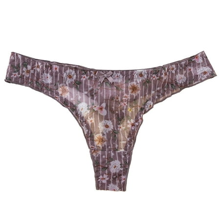 OJSFQUFP Seamless Thongs for Women No Show Thong Underwear Women Comfortable Soft Panties Low Waisted Stretch Breathable Sexy Panties Underwear Light Purple One Size