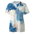 thumbnail image 5 of Jamsmile Women Tshirts Summer Colorful Marble Print Short Sleeve O Neck T Shirts Tops Athletic Graphic Casual Tee Shirts Tops, 5 of 5