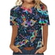 thumbnail image 2 of Fiudx Ofertas Relámpago Camiseta Informal de Manga Corta con Cuello Redondo y Estampado de Carnaval a La Moda para Mujer, 2 of 3