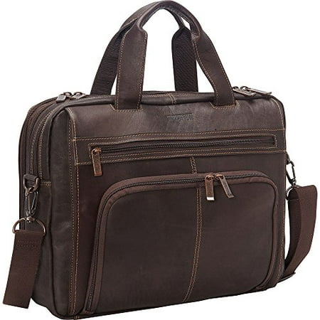 Kenneth Cole Colombian Leather Out Of The Bag Computer Briefcase, Brown