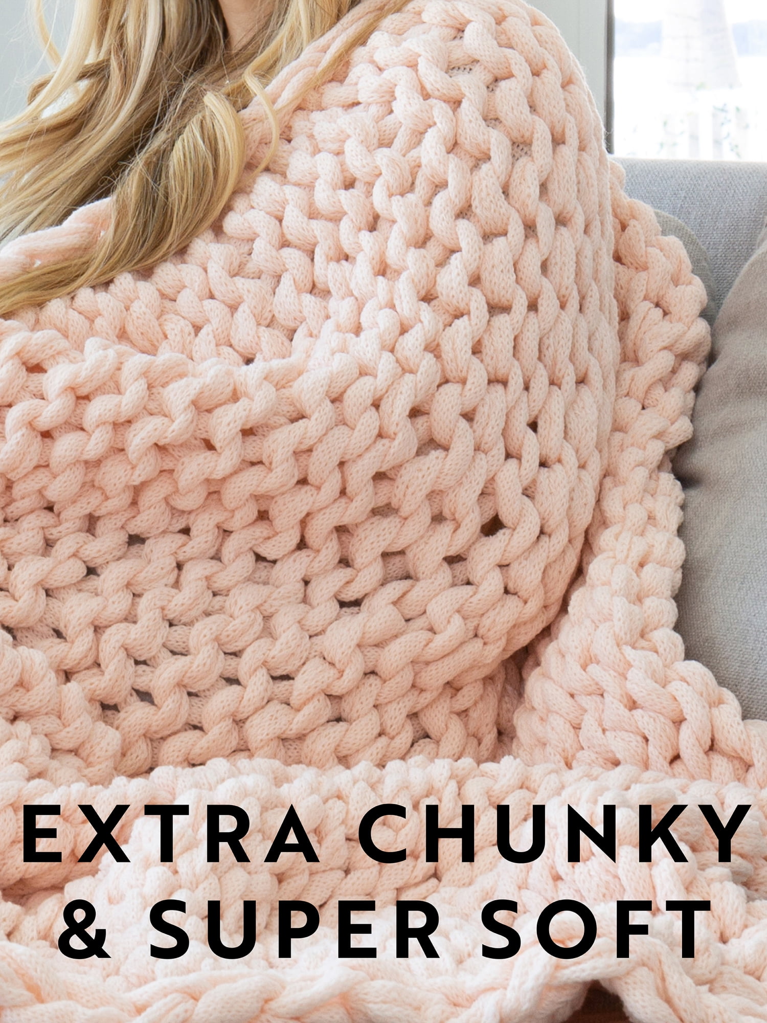 Comfort Canopy Ultra Soft Chunky Knitted Cozy Blush Throw