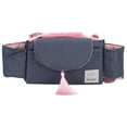 thumbnail image 1 of Organizador de bolsa colgante para cochecito de bebé, portavasos universal, bolsa de almacenamiento, accesorio para cochecitos, borla rosa, 1 of 14
