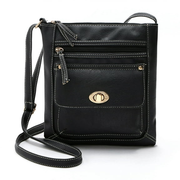 Cbcbtwo Crossbody Bags for Women, 9" Fashion Plain Faux Leather Canvas Crossbody Bag Shoulder Bag Crossbody Purse Messenger Bag Gifts for Women (Black)