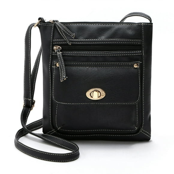 Cbcbtwo Crossbody Bags for Women, 9" Fashion Plain Faux Leather Canvas Crossbody Bag Shoulder Bag Crossbody Purse Messenger Bag Gifts for Women (Black)