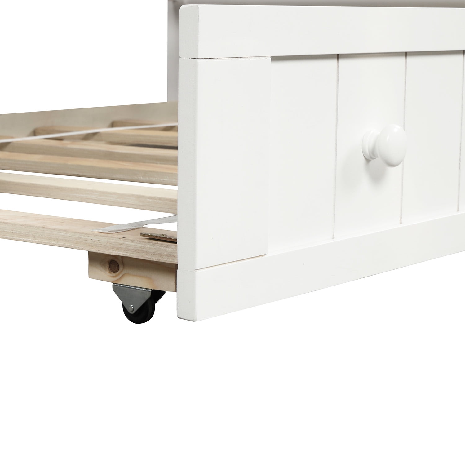 Kepooman Twin Size Solid Wood Daybed with Trundle Bed for Bedroom Living Room, 78.2"L x 42.3"W x 35.4"H, White Kepooman Twin Size Solid Wood Daybed with Trundle Bed for Bedroom Living Room, 78.2"L x 42.3"W x 35.4"H, White