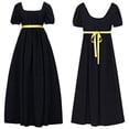 thumbnail image 2 of Vestido largo de princesa de cintura alta con escote en V, estilo retro regente, camisón para mujer, vestido victoriano regencia, vestido medieval, disfraz de Bridgerton, 2 of 5