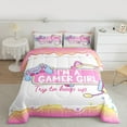 thumbnail image 2 of Manfei Gamer Girl Bedding Comforter Set,Gameing Game Gamepad Twin Comforter Sets,Pink White Blue Bedding Set For Kids Teens,Super Cozy Bedroom Decoration Reversible,2 Pieces, 2 of 8