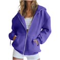 thumbnail image 2 of NuoCaiYun Ladies Plus Size Hoodies, Women Winter Warm Casual Long Sleeve Solid Hooded Sweatshirt Coat, 2 of 6