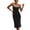 Black, variant on Sundresses for Women 2025 Trendy Casual Wrap Midi Dress Solid Peplum Dress U Neck Sleeveless Shift Dress for Women's Wrinkle-Free Party Dress Black L