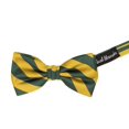 thumbnail image 3 of Jacob Alexander Stripe Woven Men's College Striped Pretied Bowtie - Green Gold, 3 of 3