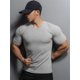 thumbnail image 2 of Camiseta de manga corta con cuello en V para hombre, ropa ajustada de algodón, informal, para gimnasio, Fitness, verano, 2024, 2 of 5